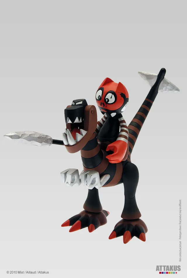 Attakus Atlas Dino & Orus art toy vinyle Chocolate Chromium 19cm
