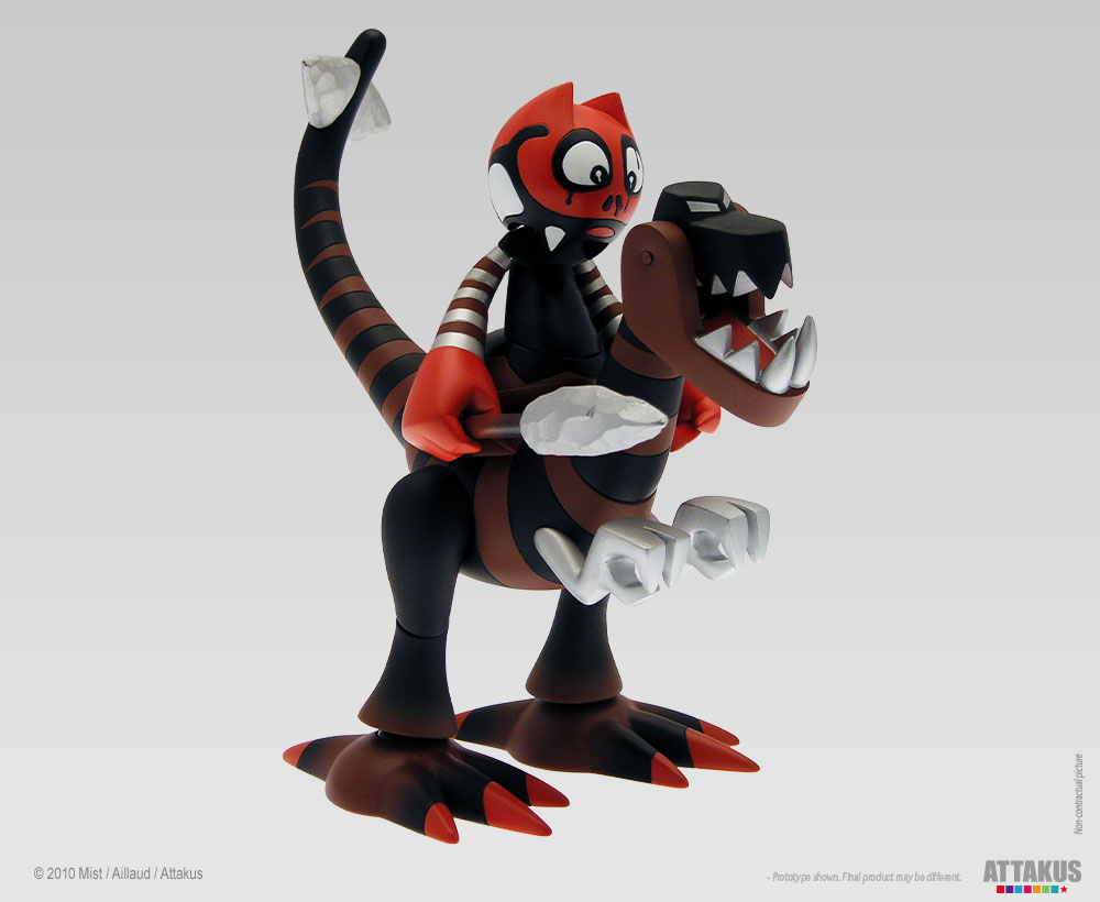 Attakus Atlas Dino & Orus art toy vinyle Chocolate Chromium 19cm