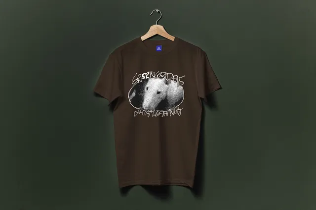 Green Gardens Thistlesifting T-shirt marron