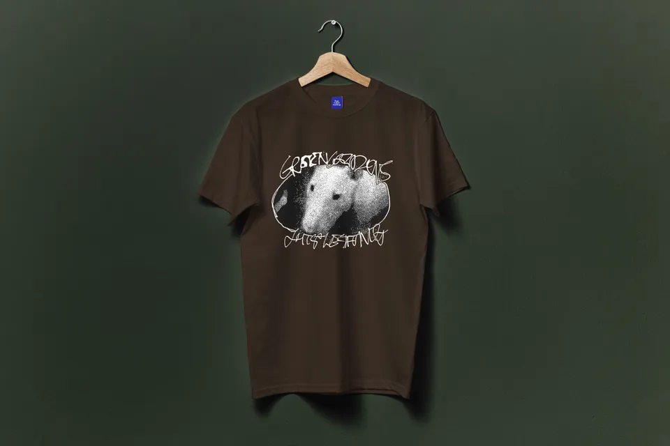 Green Gardens Thistlesifting T-shirt marron