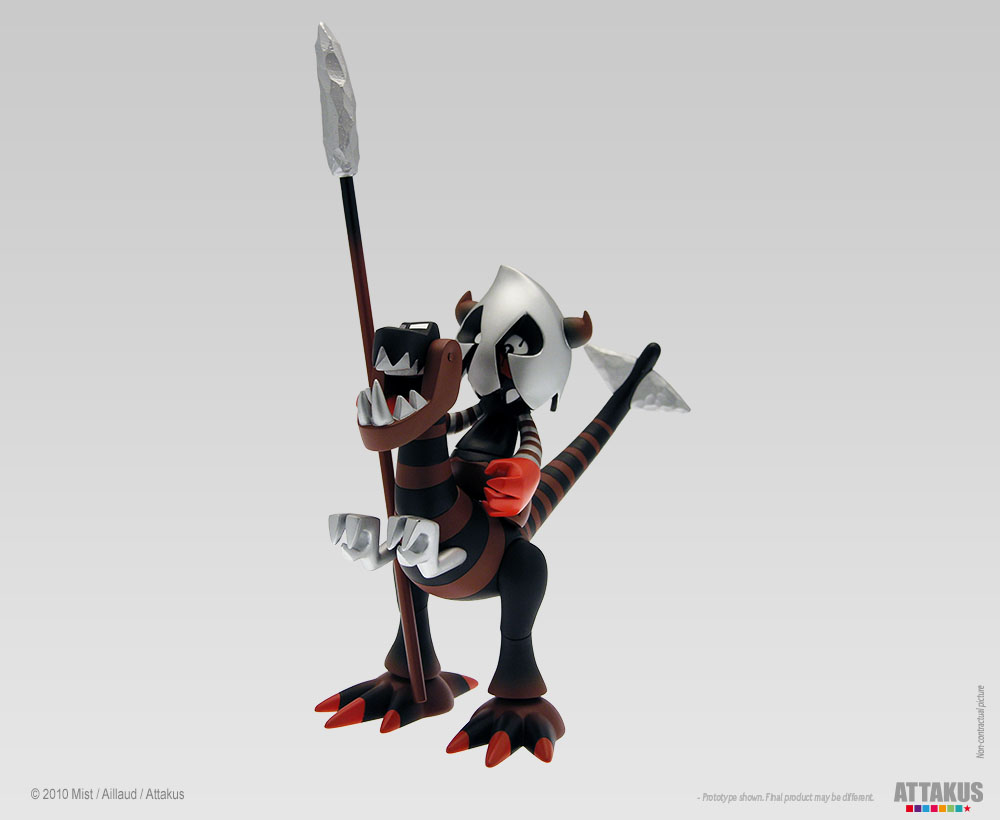 Attakus Atlas Dino & Orus art toy vinyle Chocolate Chromium 19cm