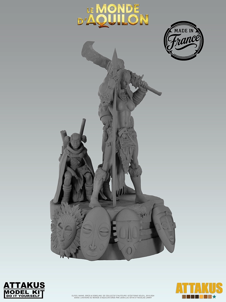 Attakus Model Kit diorama Elfes Masques AQ14D résine 120 mm