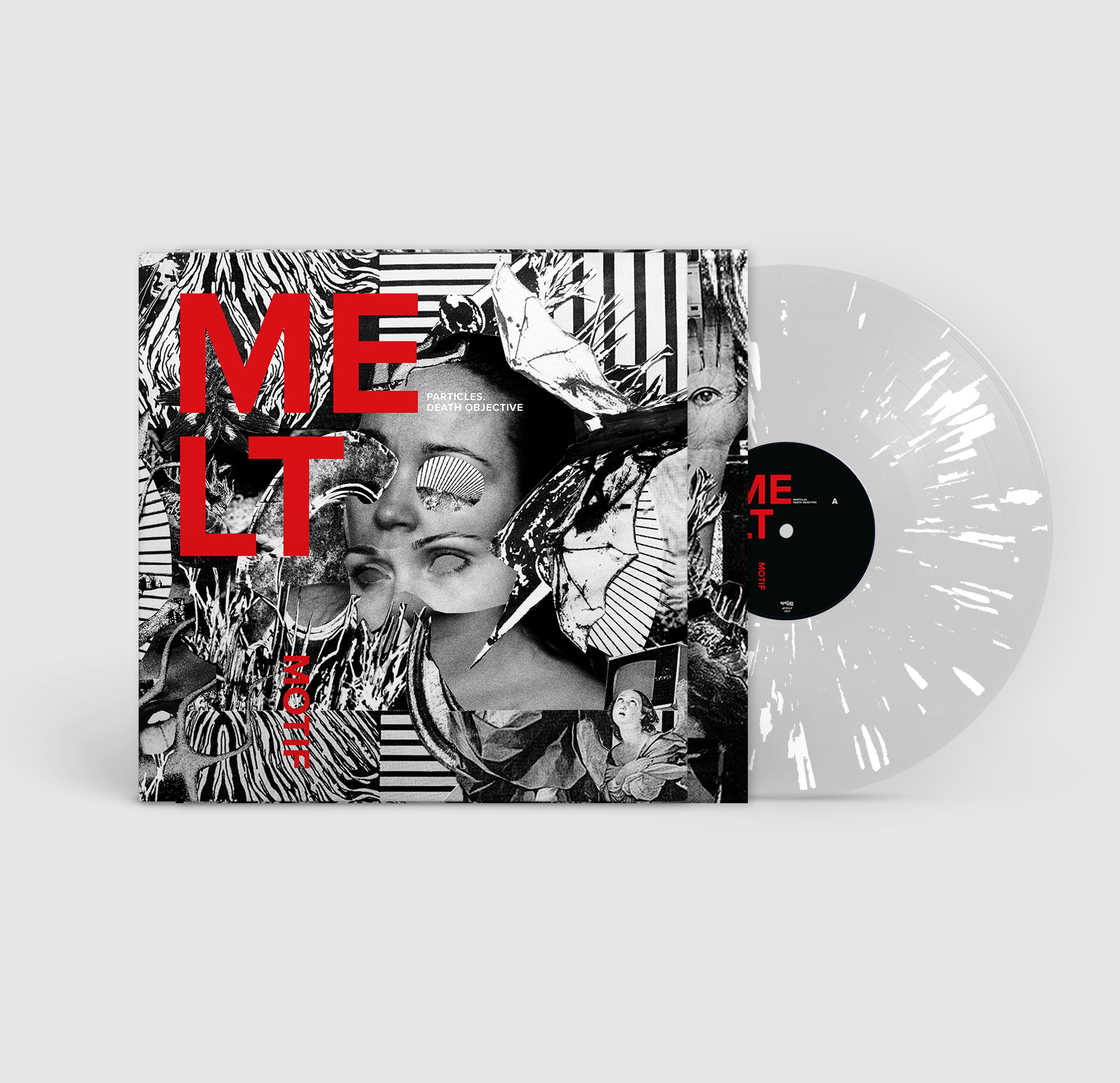 Apollon Records Melt Motif Particles vinyle LP splatter blanc