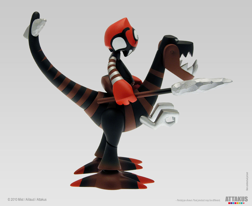 Attakus Atlas Dino & Orus art toy vinyle Chocolate Chromium 19cm