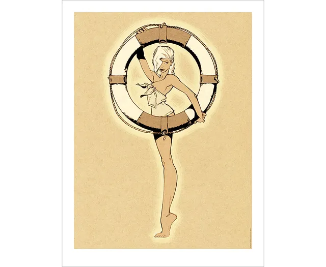 Attakus Atlas Affiche Vatine Pin-up Bouée 30x40 cm