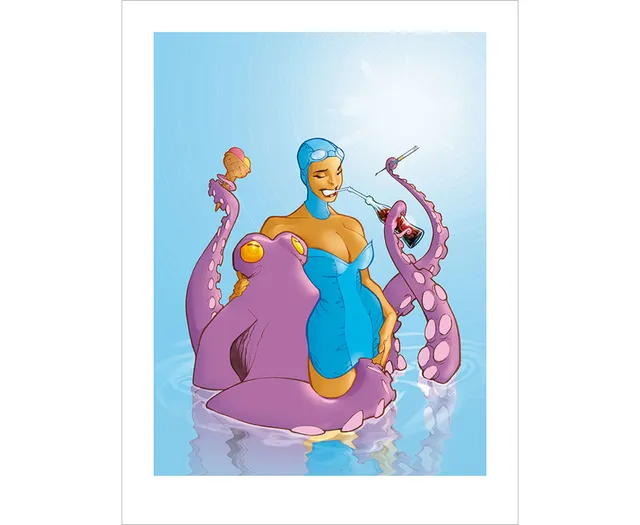 Attakus Collection Atlas Vatine Pin-up Poulpe affiche 30x40