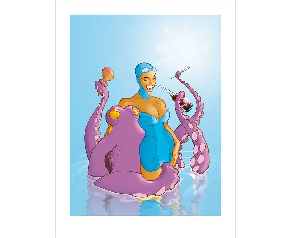 Attakus Collection Atlas Vatine Pin-up Poulpe affiche 30x40