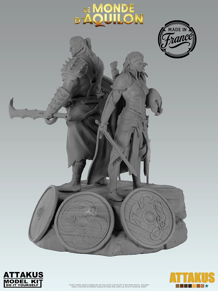 Attakus Model Kit Elfes Boucliers diorama à peindre 120 mm