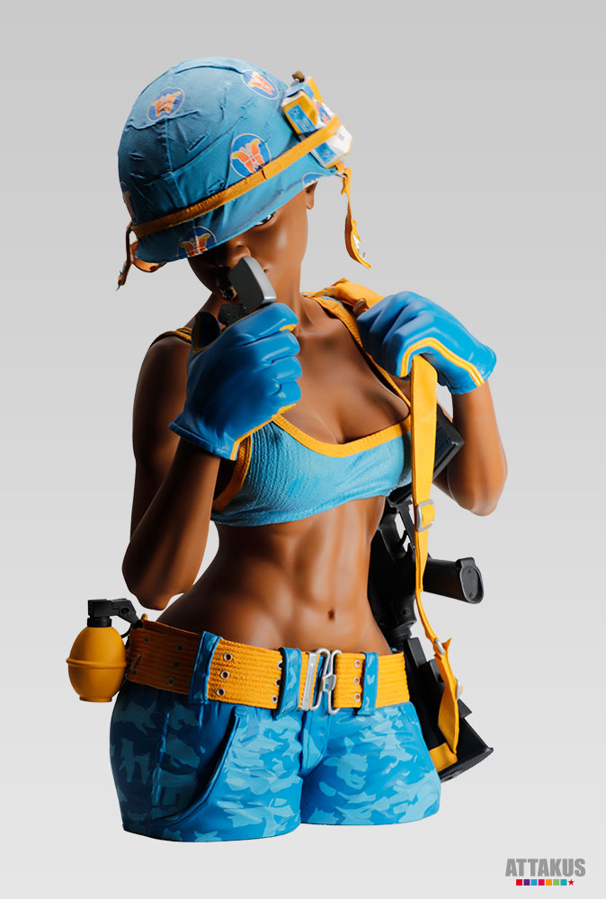 Attakus Prestige Full Métal Pépette bleue statue résine 80 cm